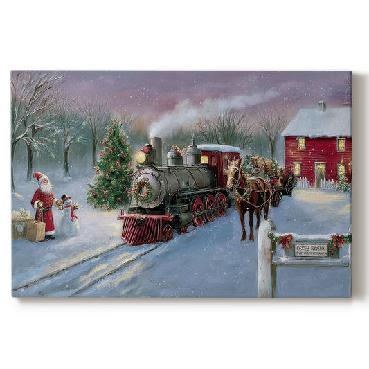 Pale Winter Nativity Hearth - Canvas Art Print