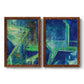 Geometric in Cool VII - Premium Framed Canvas 2 Piece Set - Ready to Hang