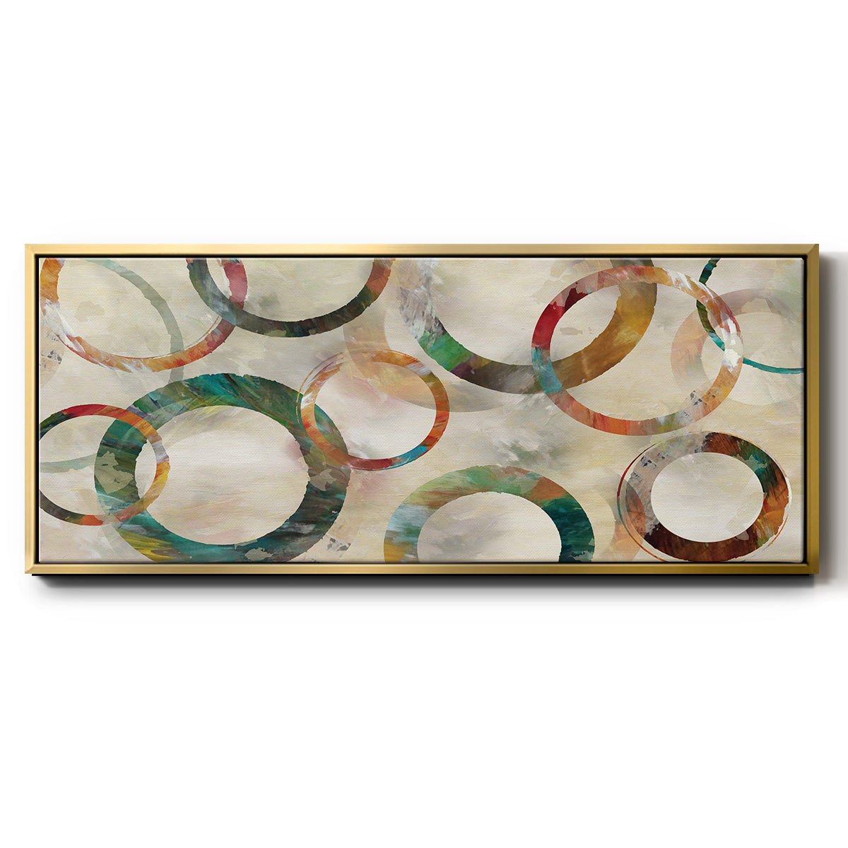 Rings Galore - Floater Framed Canvas Print