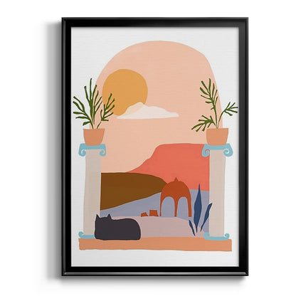 Paper Scene IV - Modern Framed Canvas Print