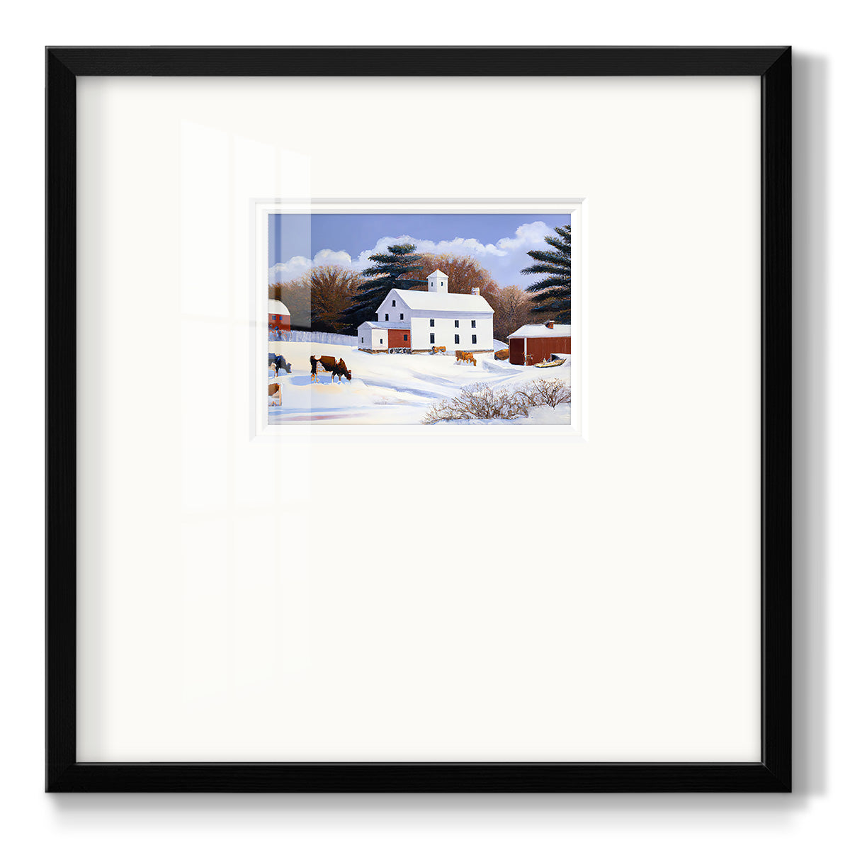 Winter Barn IV - Double Matboard Framed Print