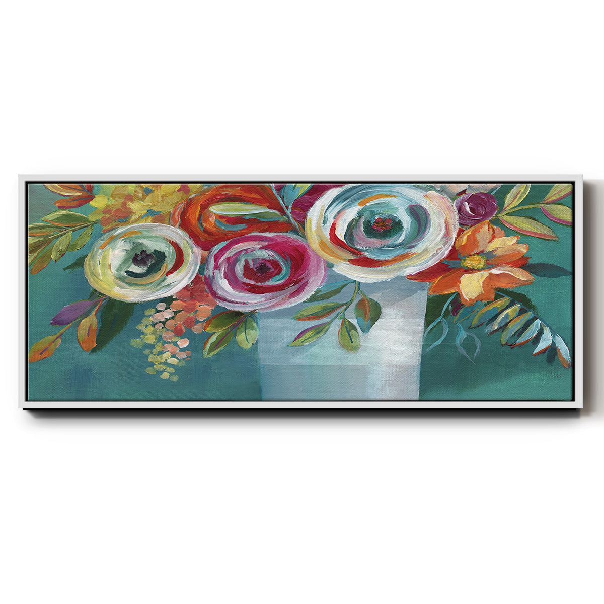 Color Burst II - Floater Framed Canvas Print
