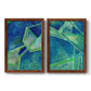 Geometric in Cool III - Premium Framed Canvas 2 Piece Set - Ready to Hang