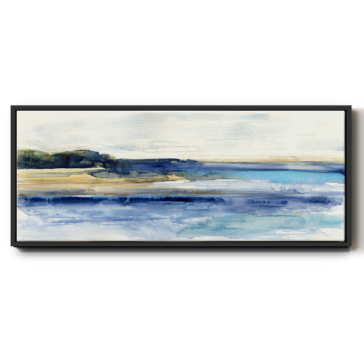 Indigo Bay - Floater Framed Canvas Print
