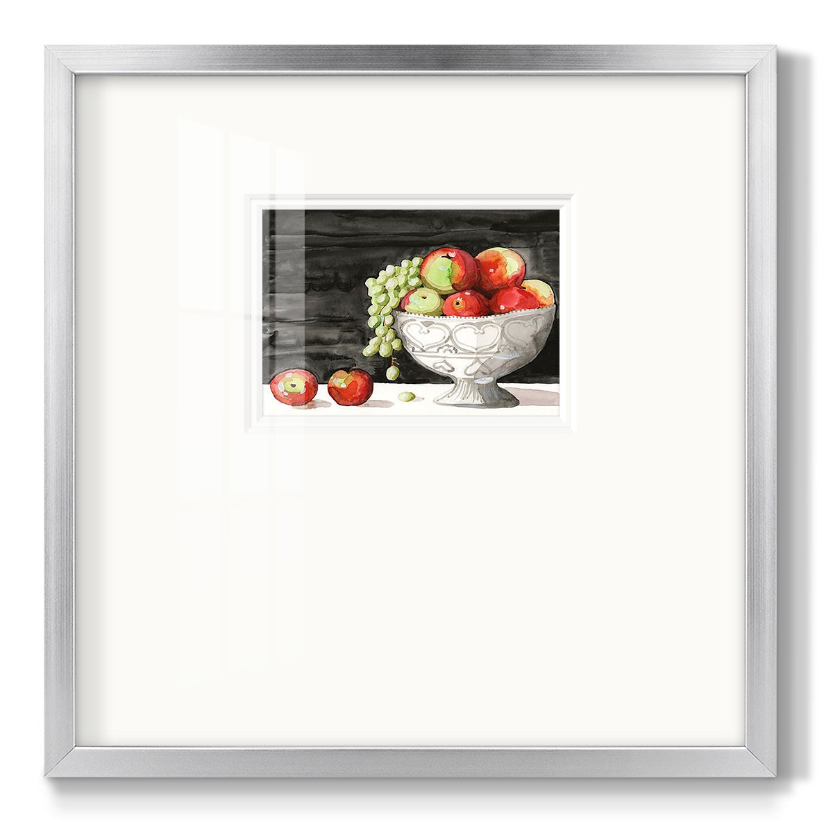 Watercolor Fruit Bowl I Premium Framed Print Double Matboard