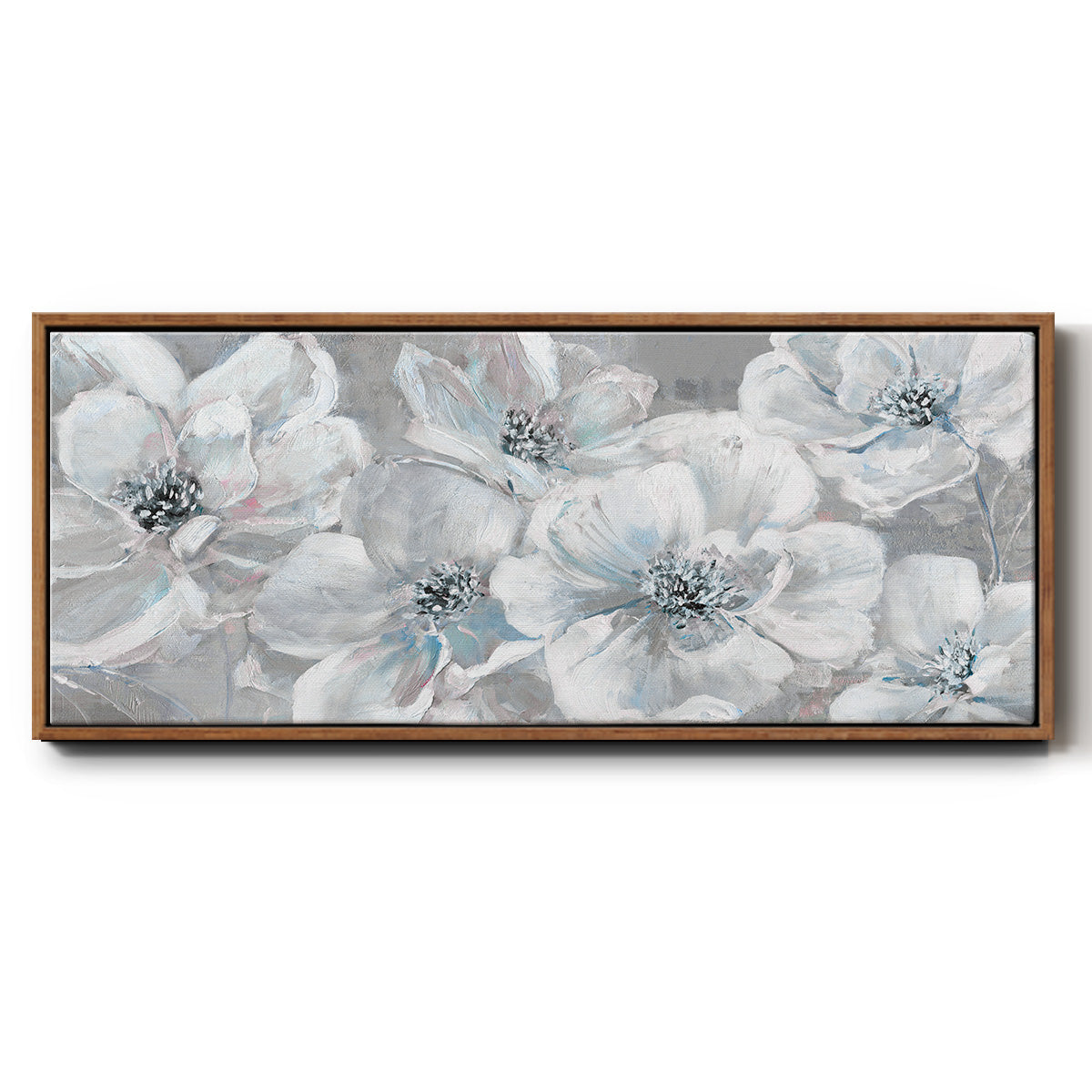 Soft Teal Summer - Floater Framed Canvas Print