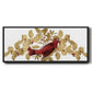 Red Bird Christmas Collection D - Floater Framed Canvas Print