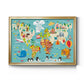 Children's World Map - Modern Framed Canvas Print