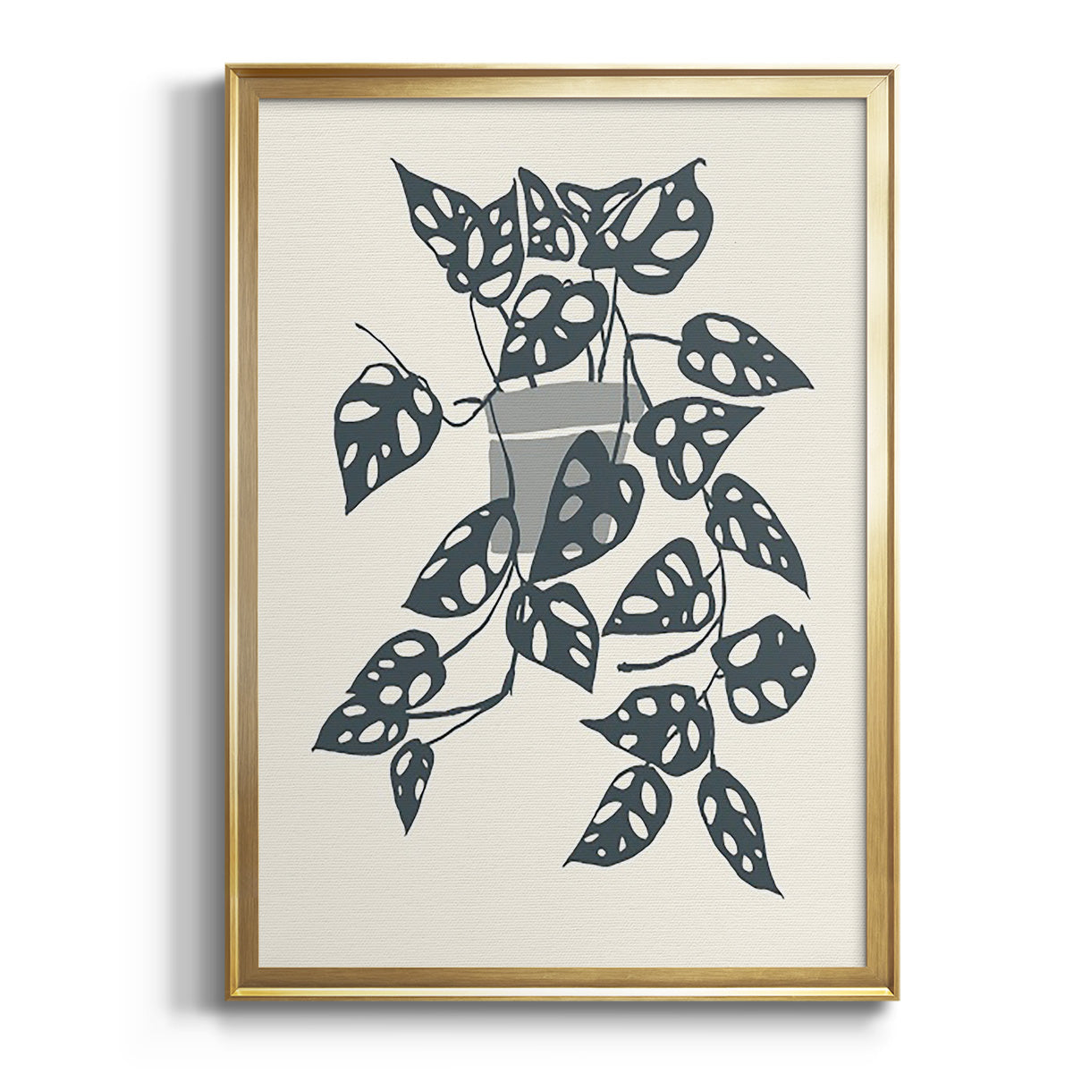 Growing Leaves II - Modern Framed Canvas Print
