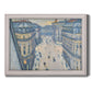 Impressionist Paris cityscape viewed from above by Gustave Caillebotte printed on canvas in an ornate weathered white frame.
