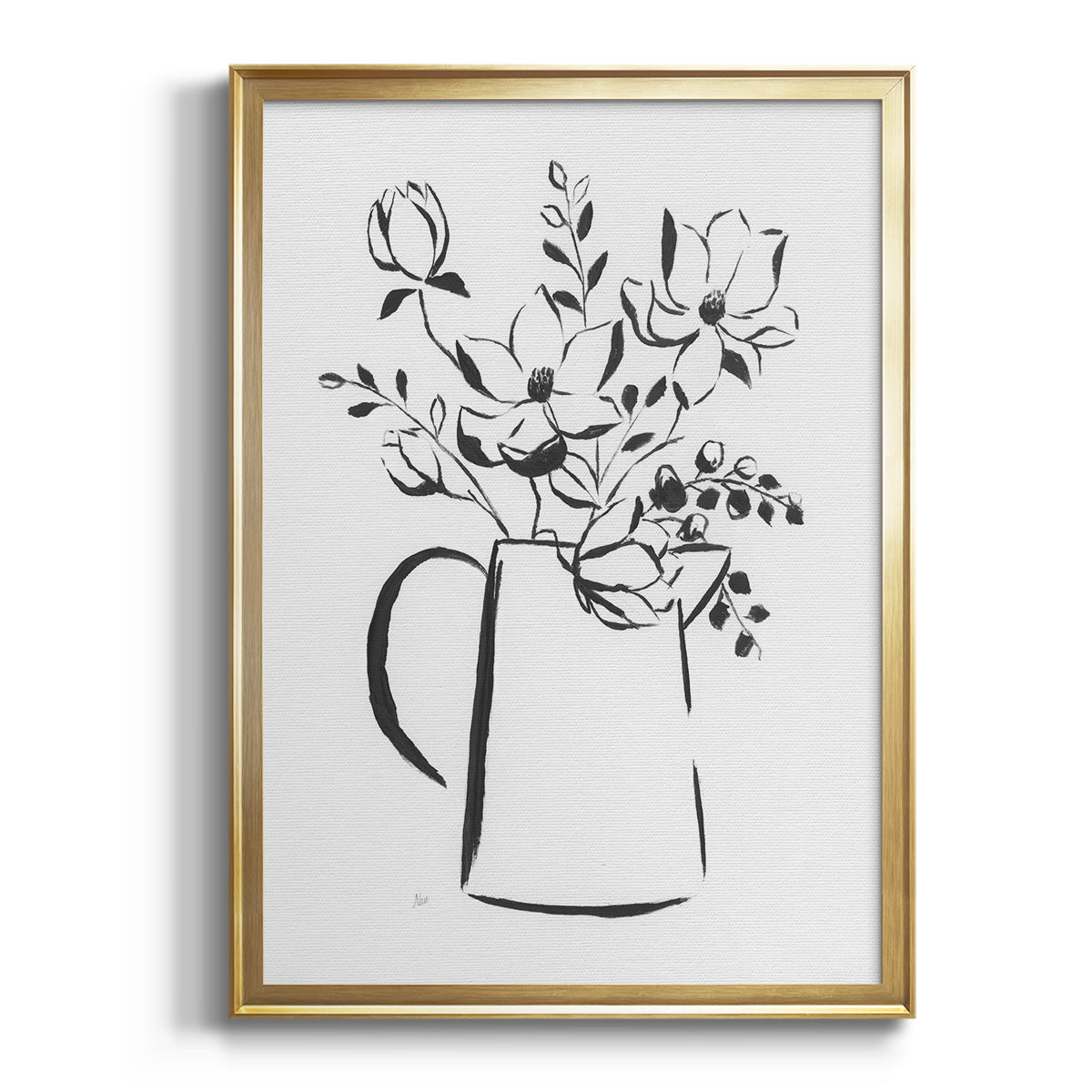 Sketchy Bouquet I - Modern Framed Canvas Print