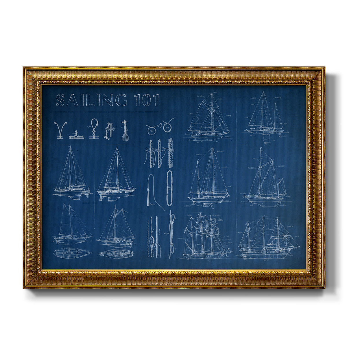 Sailing Infograph Premium Framed Canvas- Ready to Hang