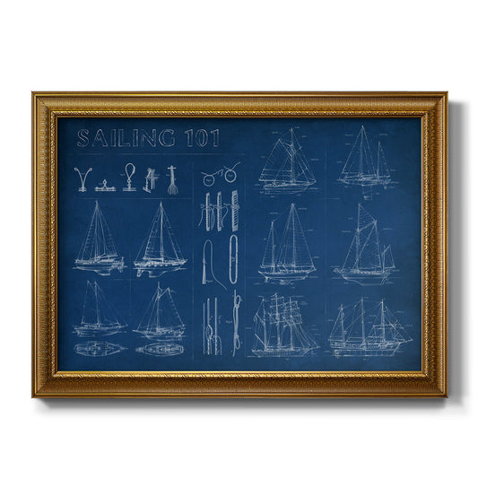 Sailing Infograph - Ornate Framed Canvas Print