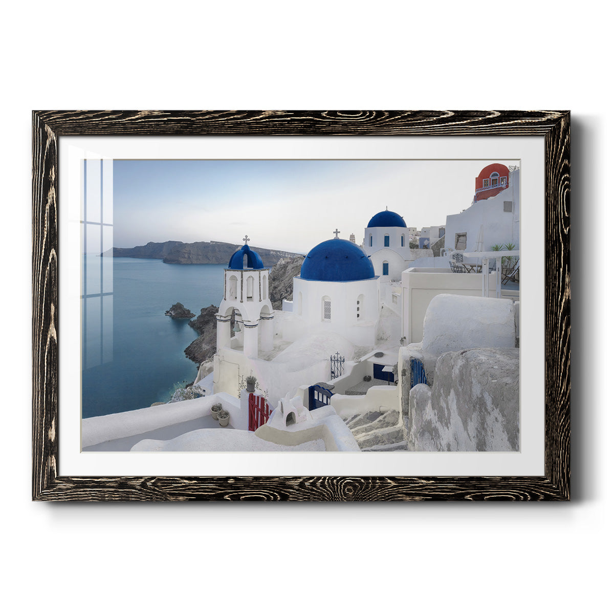 Santorini Sunrise - Barnwood Framed Art Print