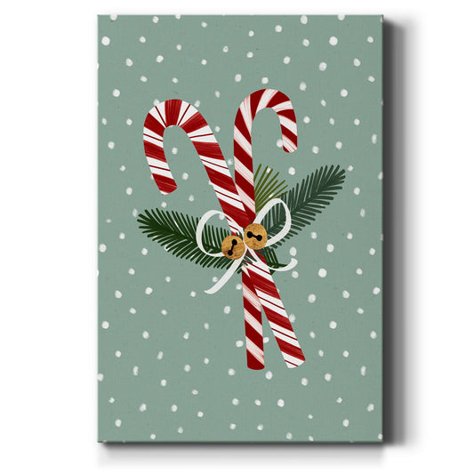 Peppermint Snowman Collection B - Canvas Art Print