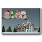 Christmas Owl Village - Floater Framed Canvas Print