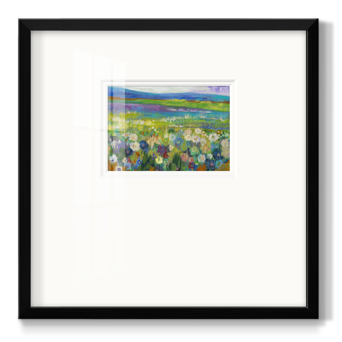 Flowerfields Premium Framed Print Double Matboard