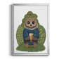 Latte Owl in Sweater - Modern Framed Canvas Print