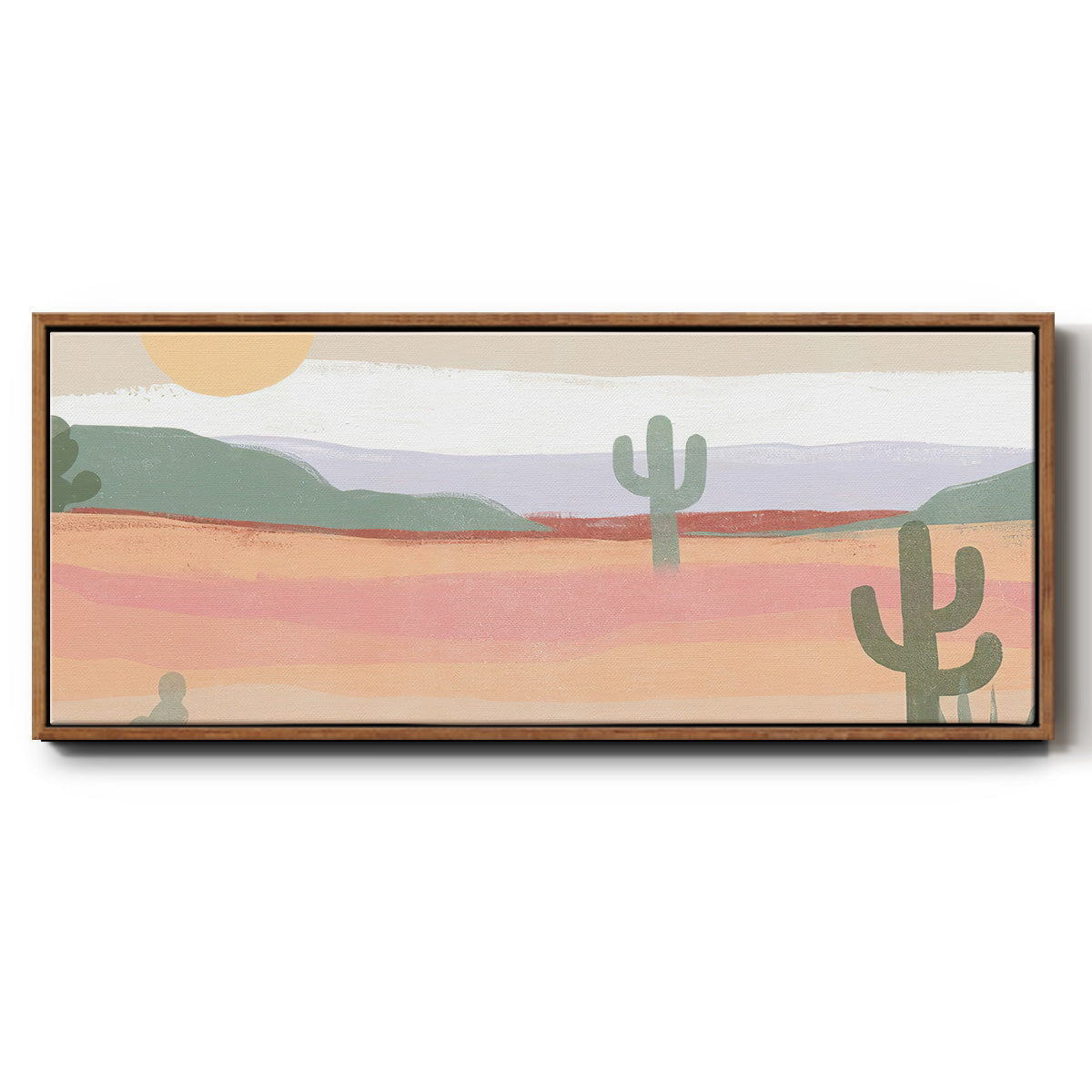 Cactus Plateau II - Floater Framed Canvas Print