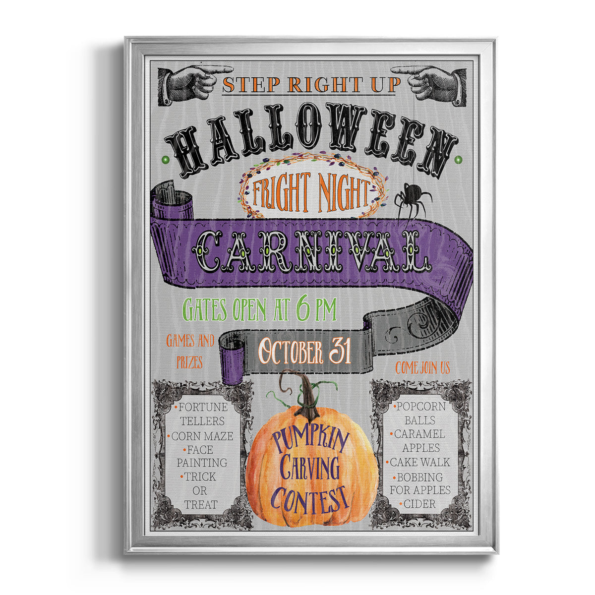 Carnival Sign - Modern Framed Canvas Print