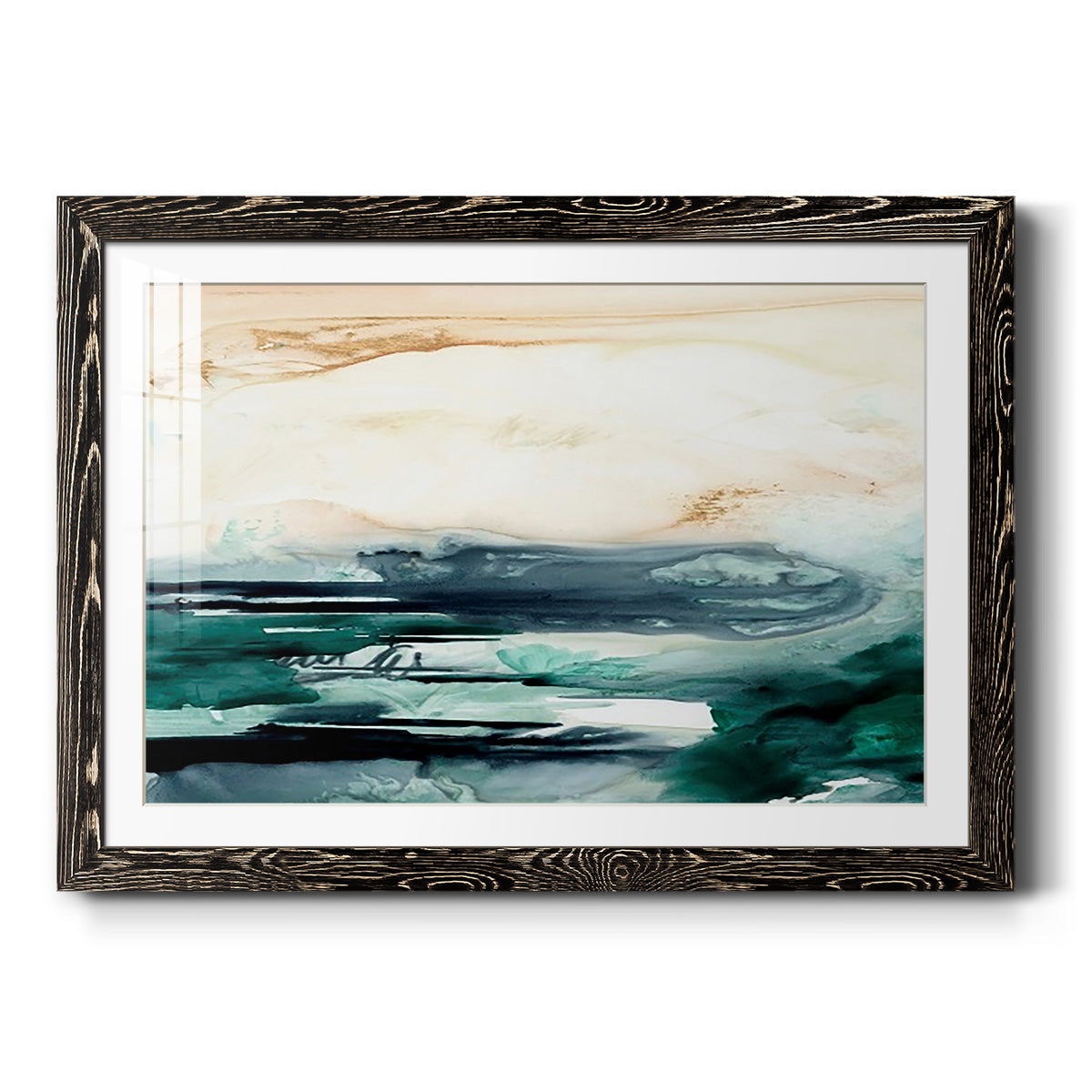 Sea Foam Flow II - Barnwood Framed Art Print