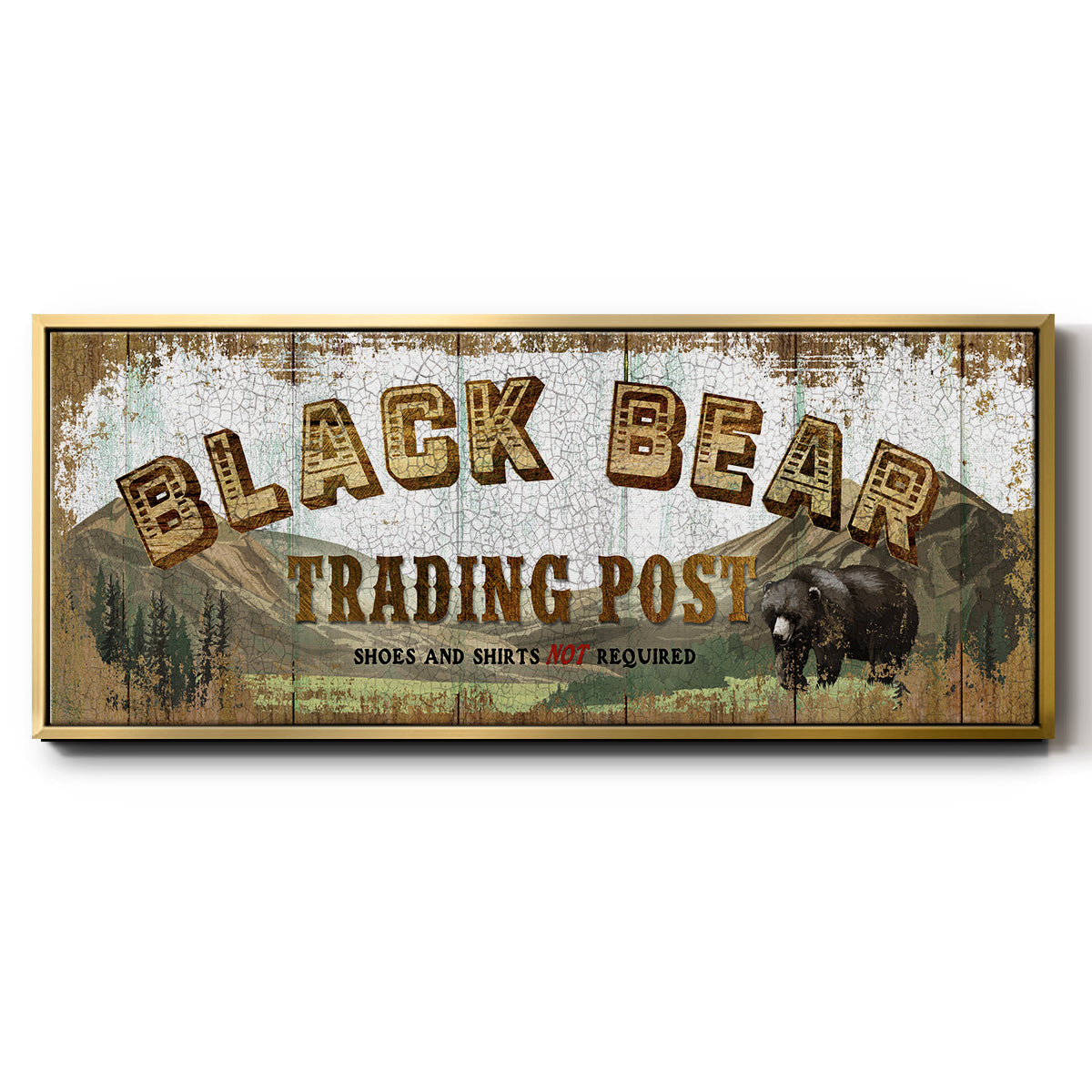 Black Bear Trading Post - Floater Framed Canvas Print