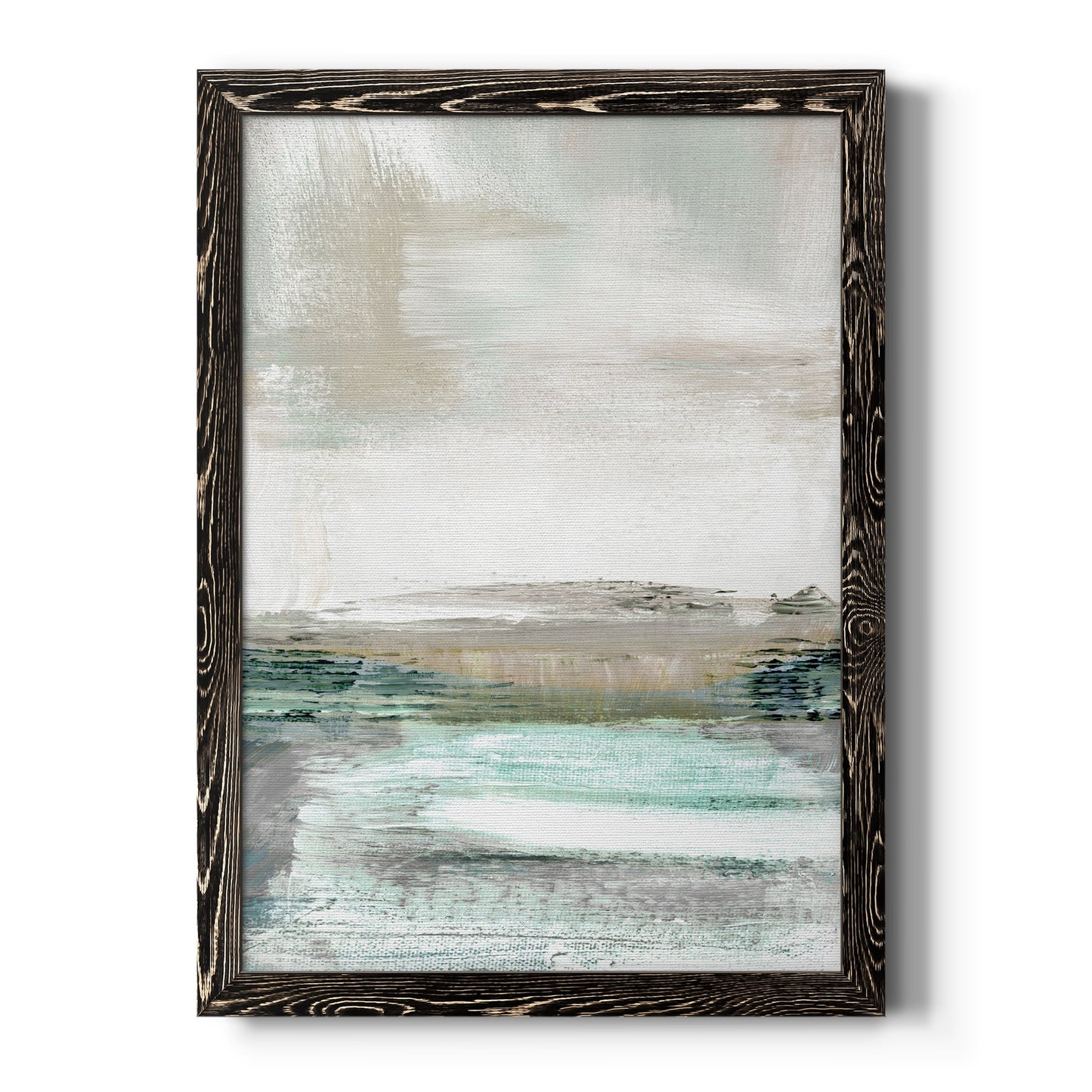 Summer Teal I - Barnwood Framed Canvas Print