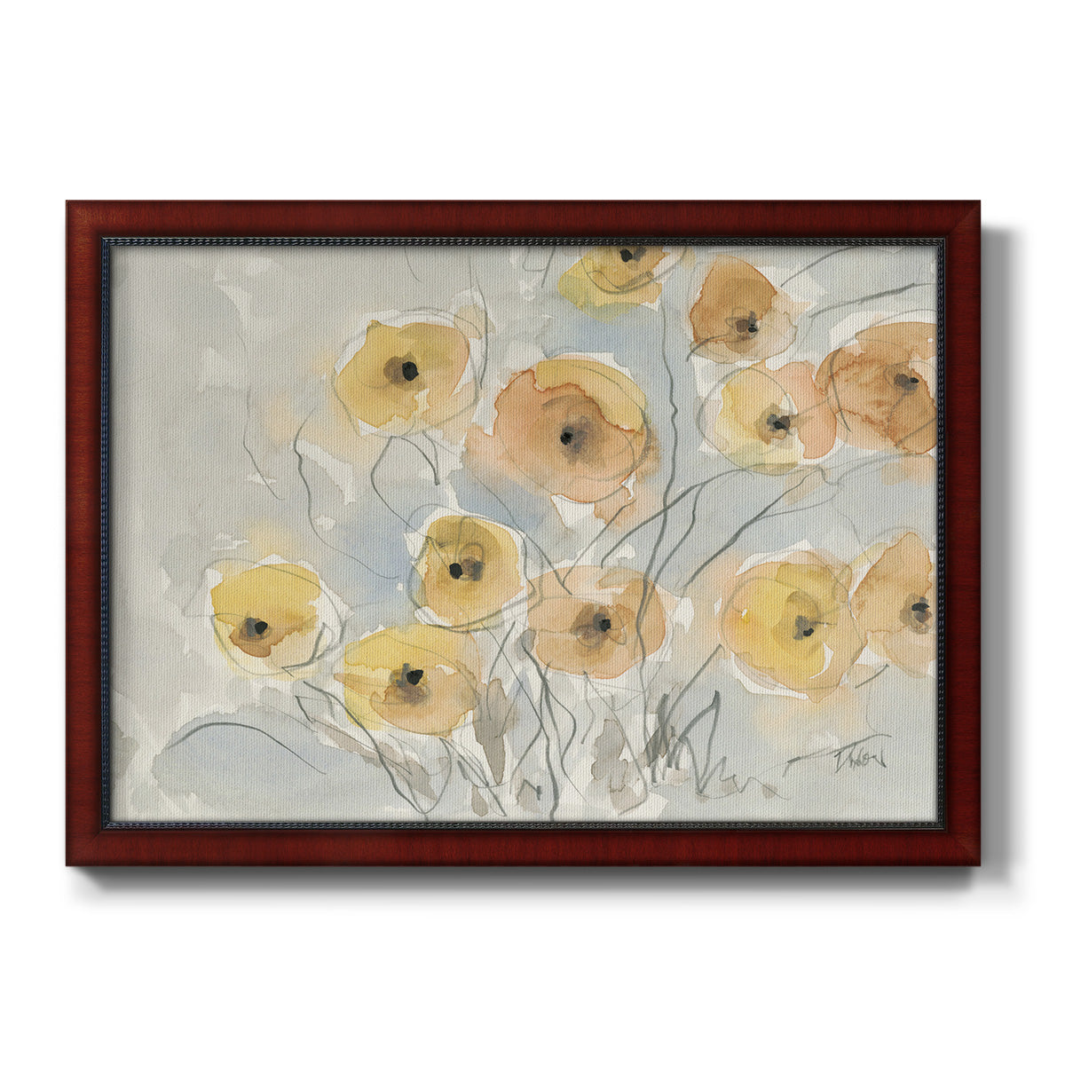 Sunset Poppies I Premium Framed Canvas- Ready to Hang