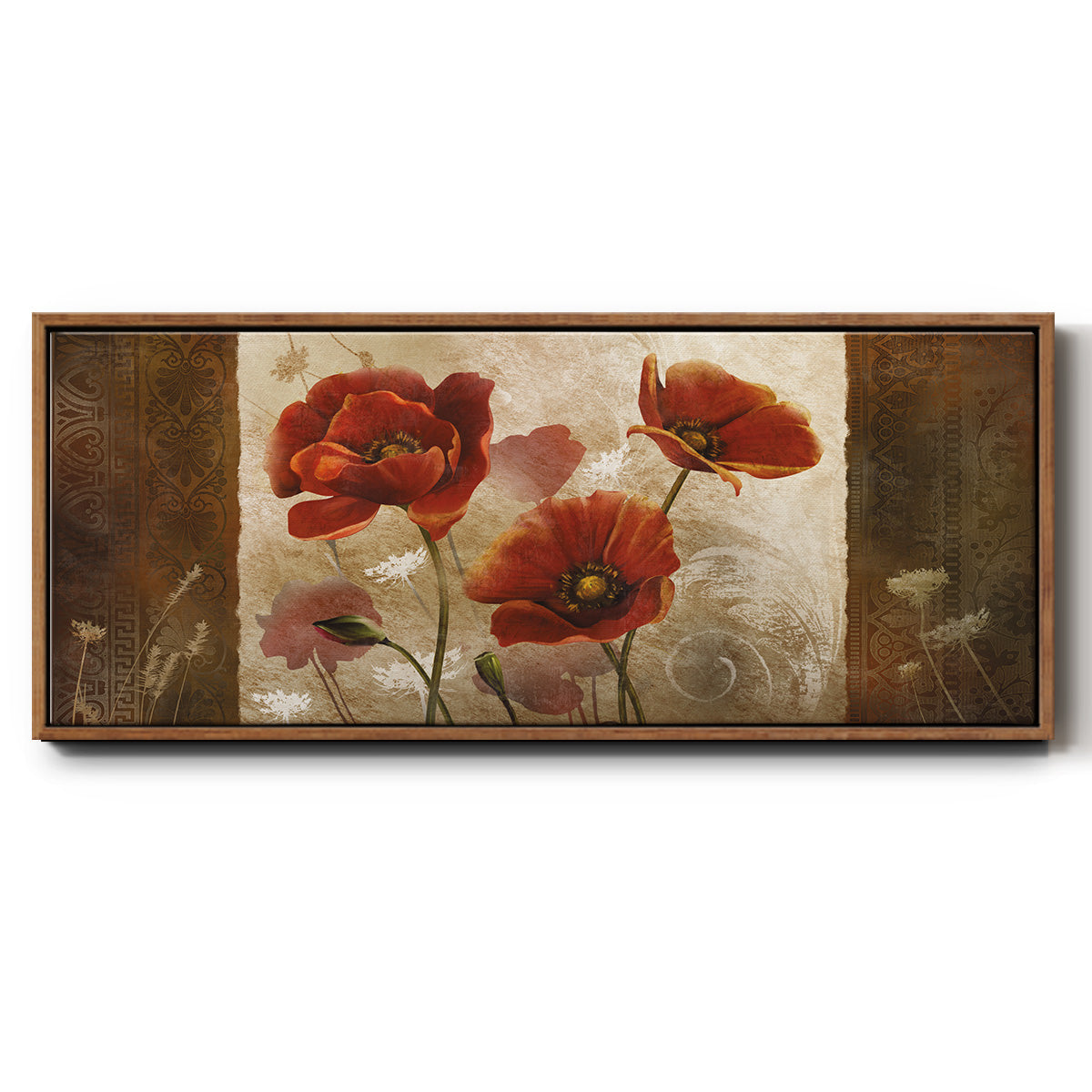 Poppy Morning - Floater Framed Canvas Print