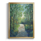 Golden Light Pathways I - Modern Framed Canvas Print