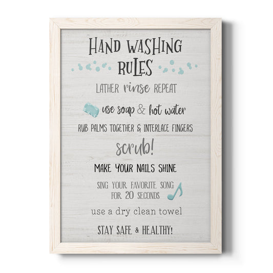 Stay Safe Rules - Barnwood Framed Canvas Print