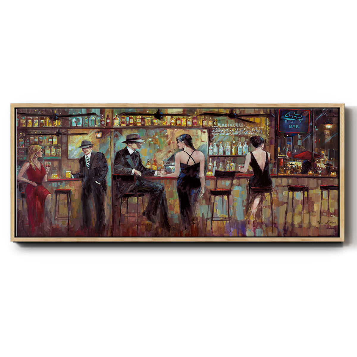 Happy Hour - Floater Framed Canvas Print