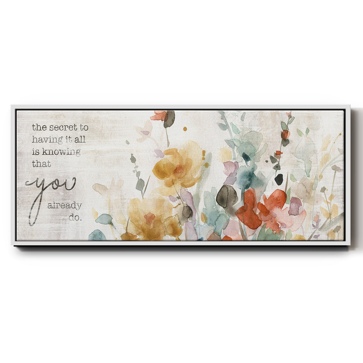 Full Bloom Verse - Floater Framed Canvas Print