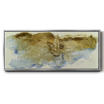 Golden Fissure I - Floater Framed Canvas Print