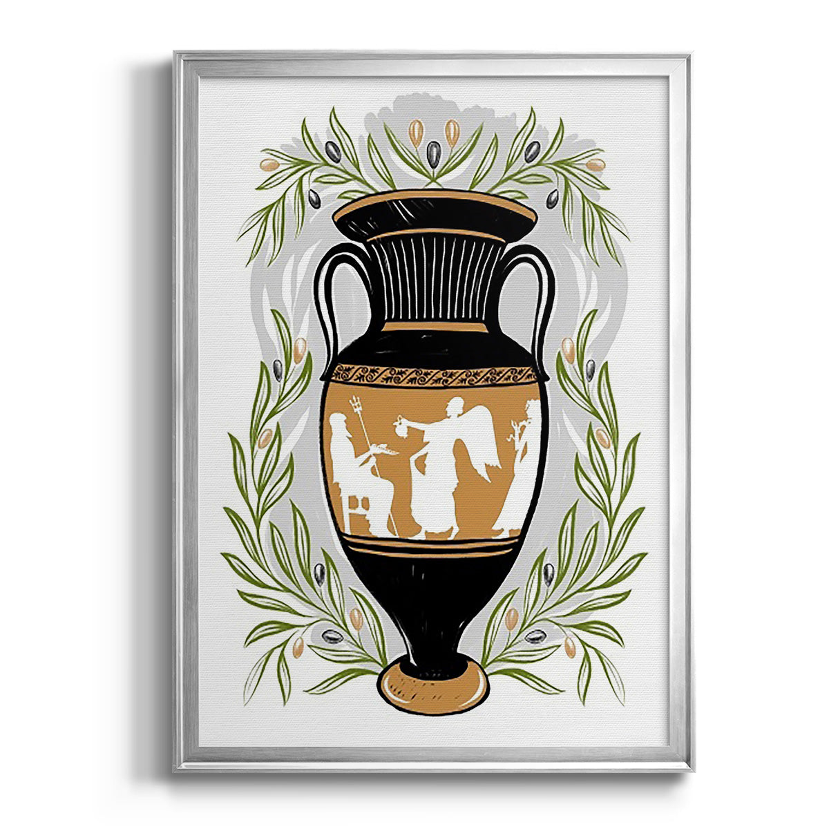 Greek Vases II - Modern Framed Canvas Print