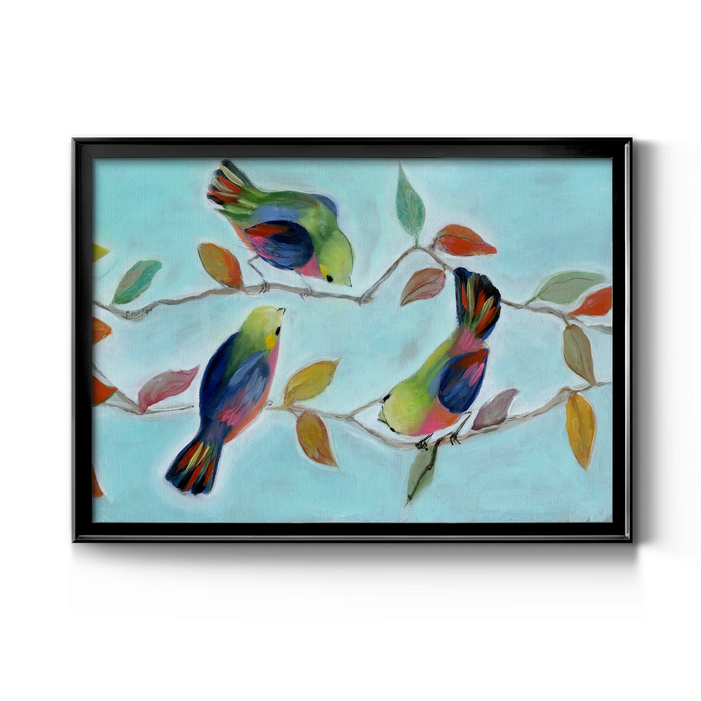 Bitty Birds I - Modern Framed Canvas Print