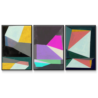 Chop I - Framed Premium Gallery Wrapped Canvas L Frame 3 Piece Set - Ready to Hang