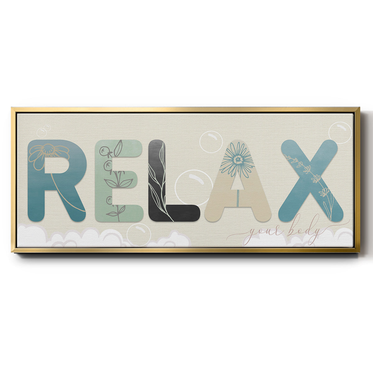 Relax Your Body - Floater Framed Canvas Print