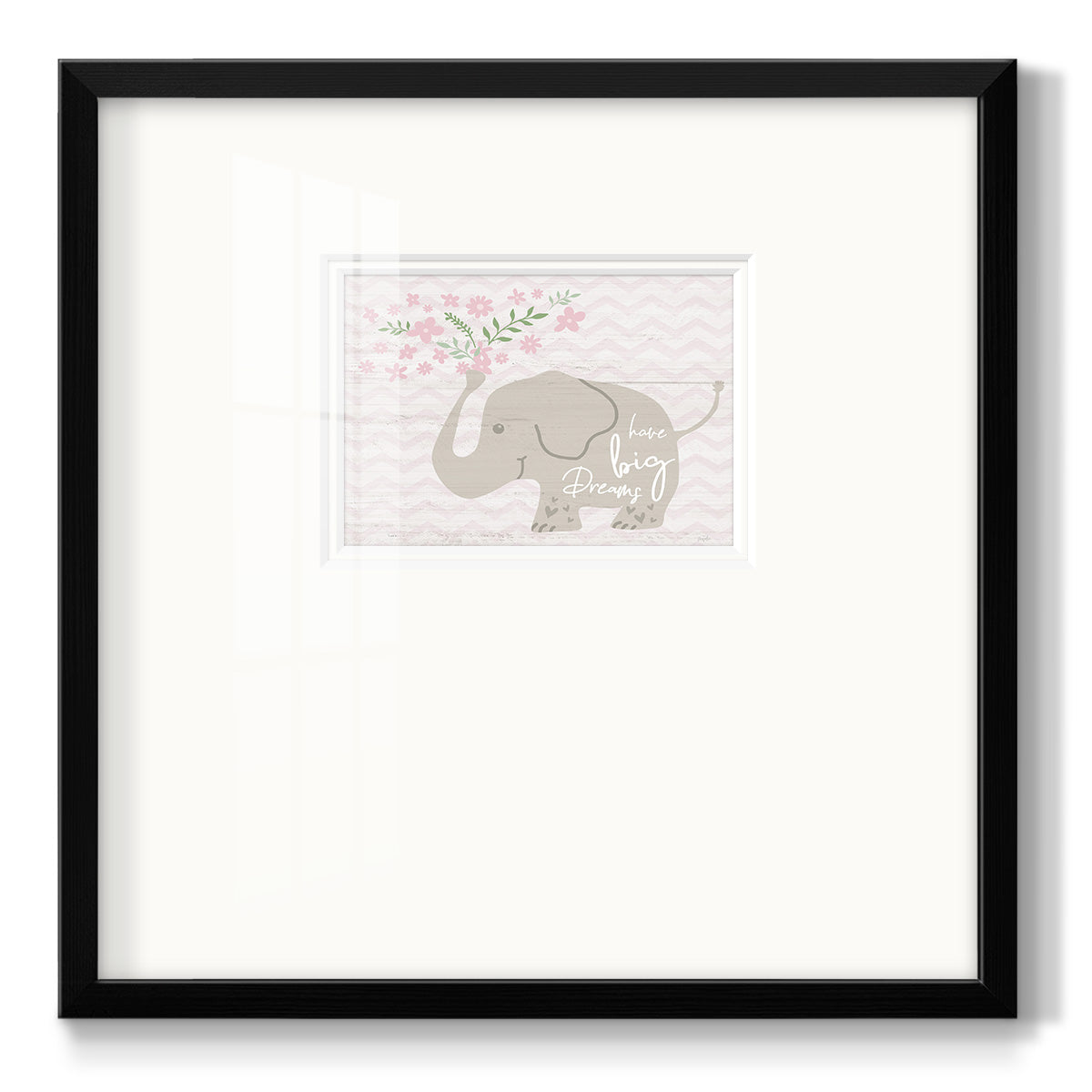 Floral Elephant - Double Matboard Framed Print