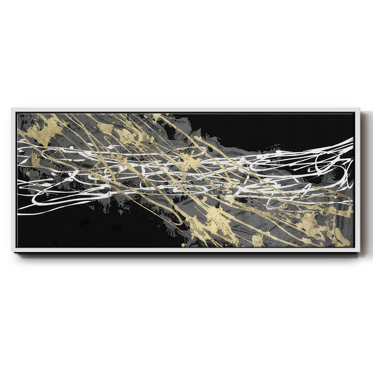 Mistral III in Black - Floater Framed Canvas Print