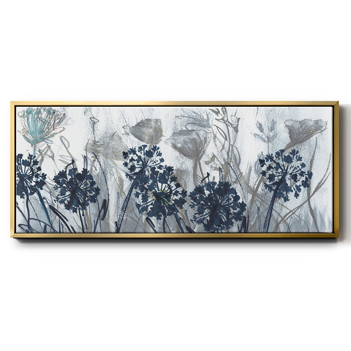 Indigo Field - Floater Framed Canvas Print