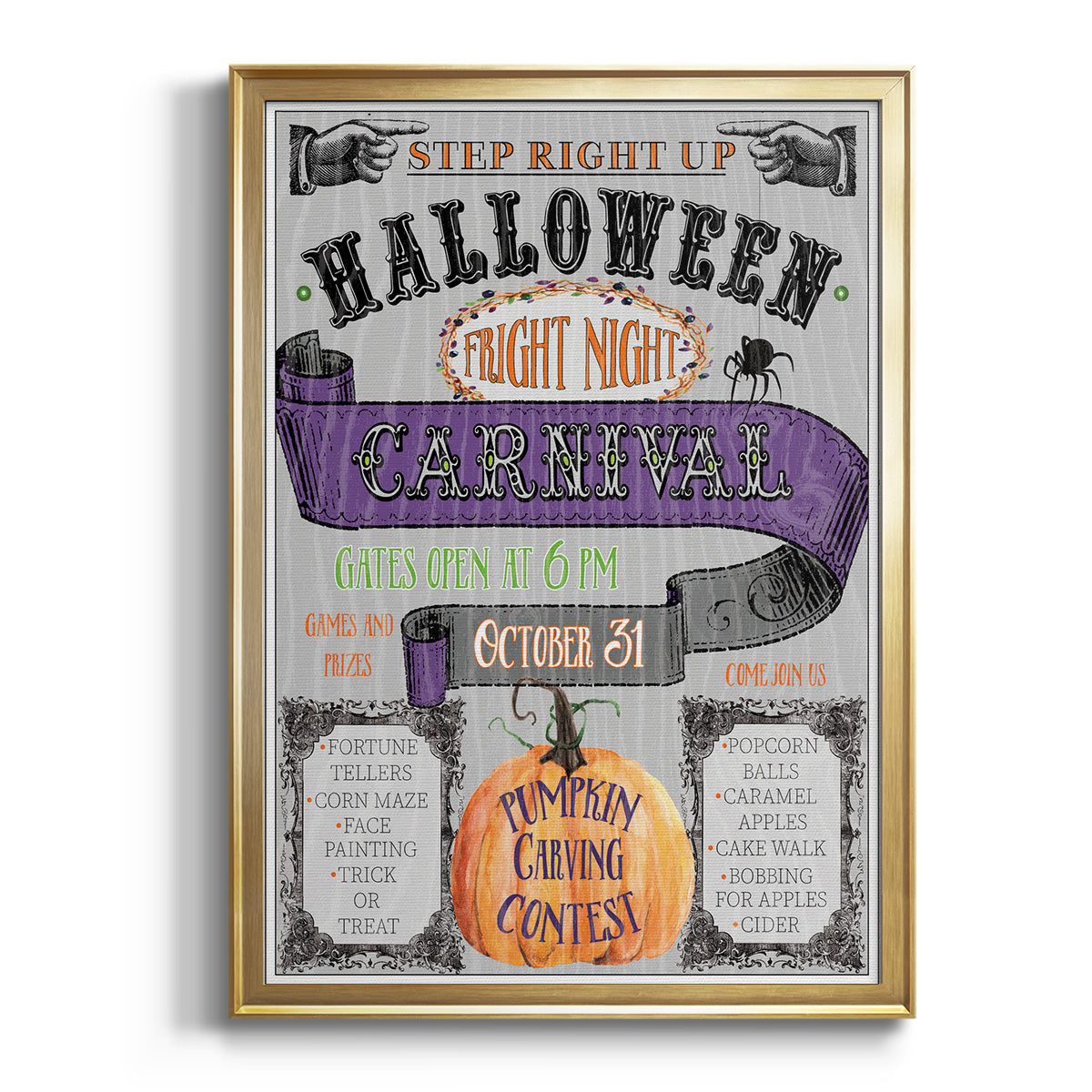 Carnival Sign - Modern Framed Canvas Print