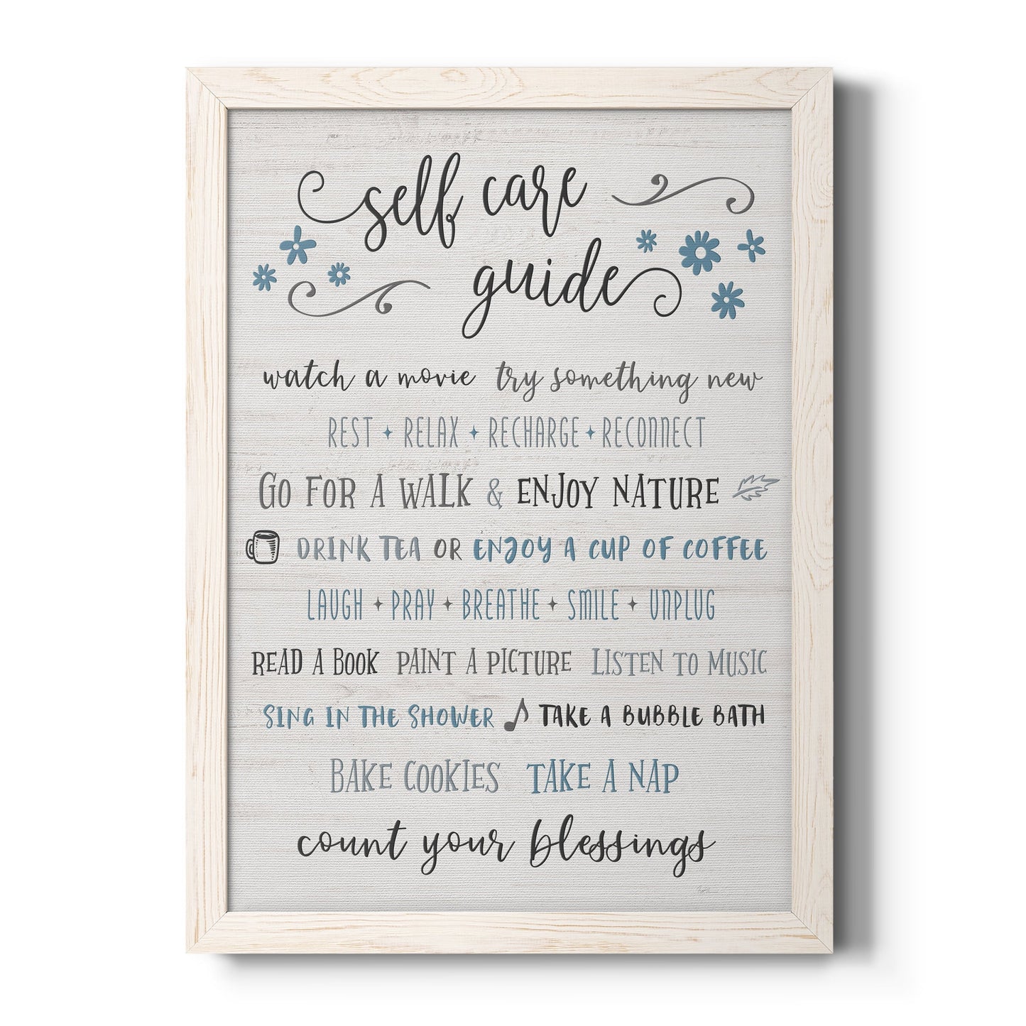 Guide to Self Care - Barnwood Framed Canvas Print