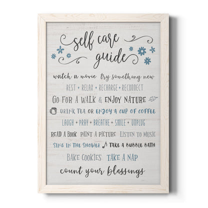 Guide to Self Care - Barnwood Framed Canvas Print
