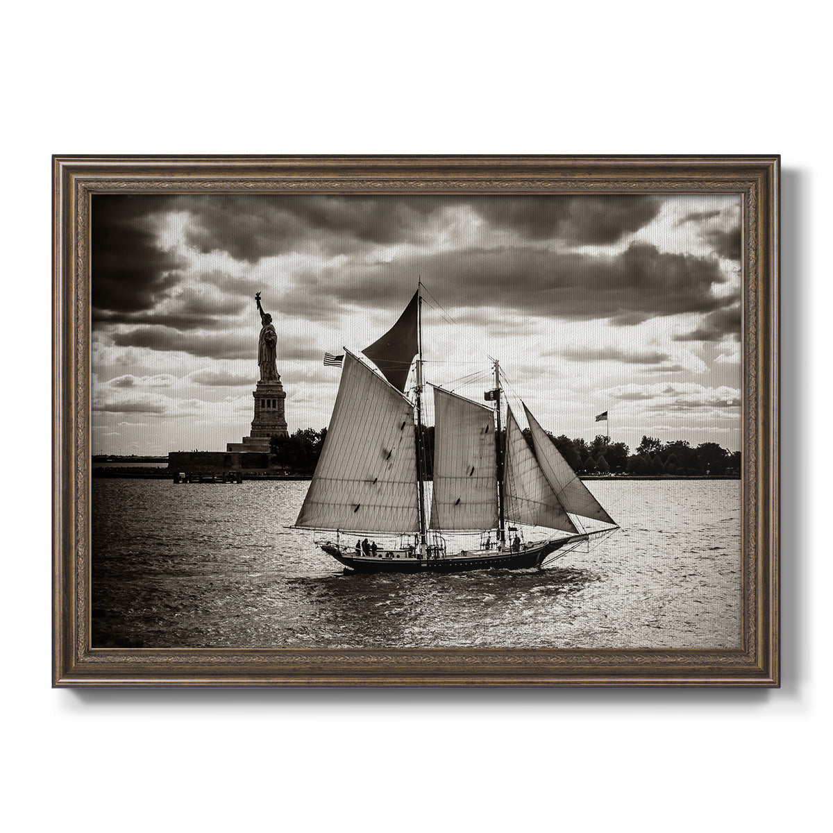 The Clipper & the Liberty Premium Framed Canvas- Ready to Hang