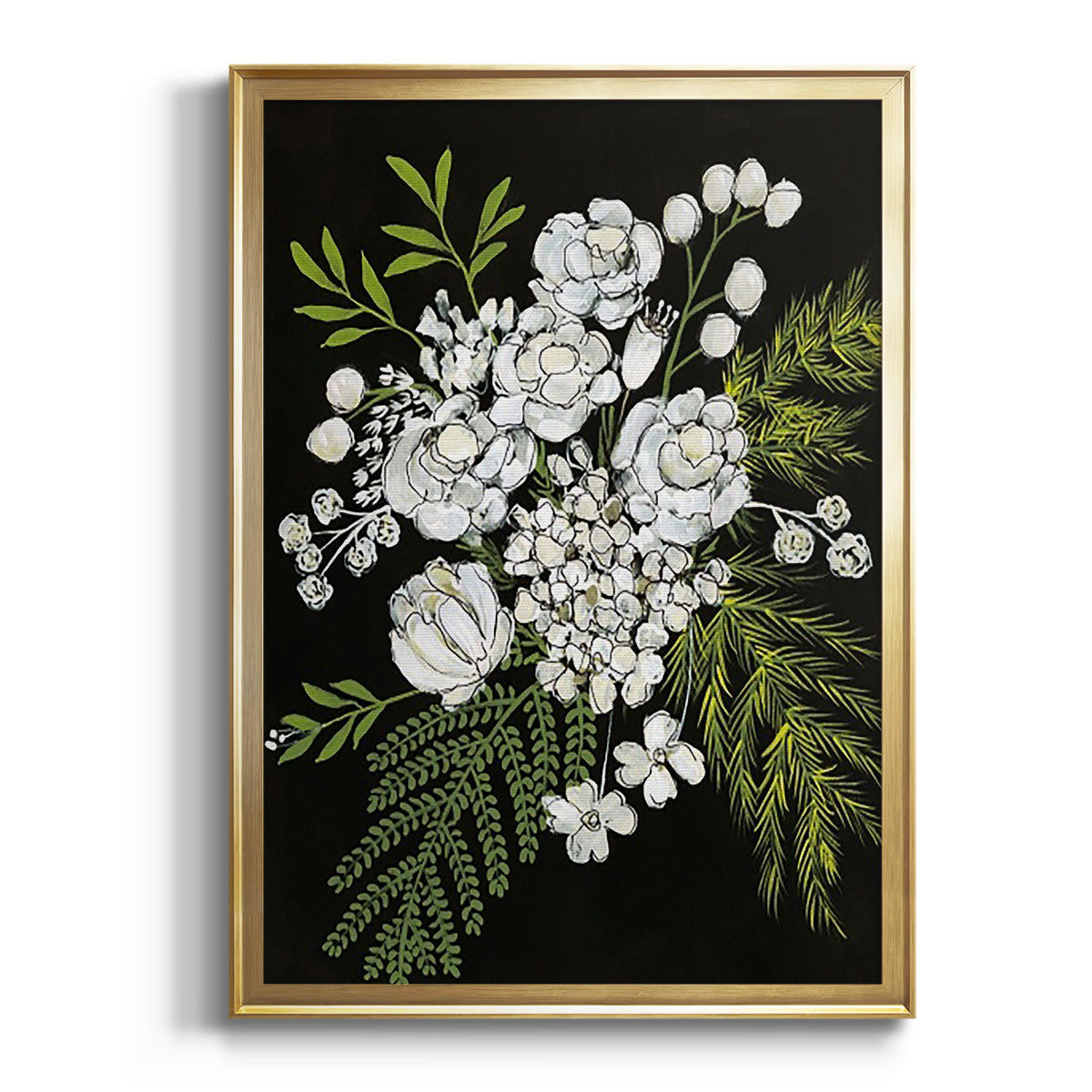 Alabaster Bouquet I - Modern Framed Canvas Print