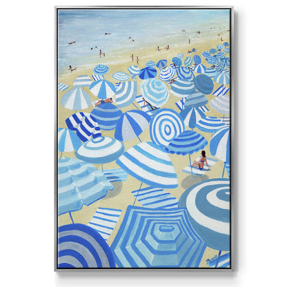 Sky Blue Beach - Floater Framed Canvas Print