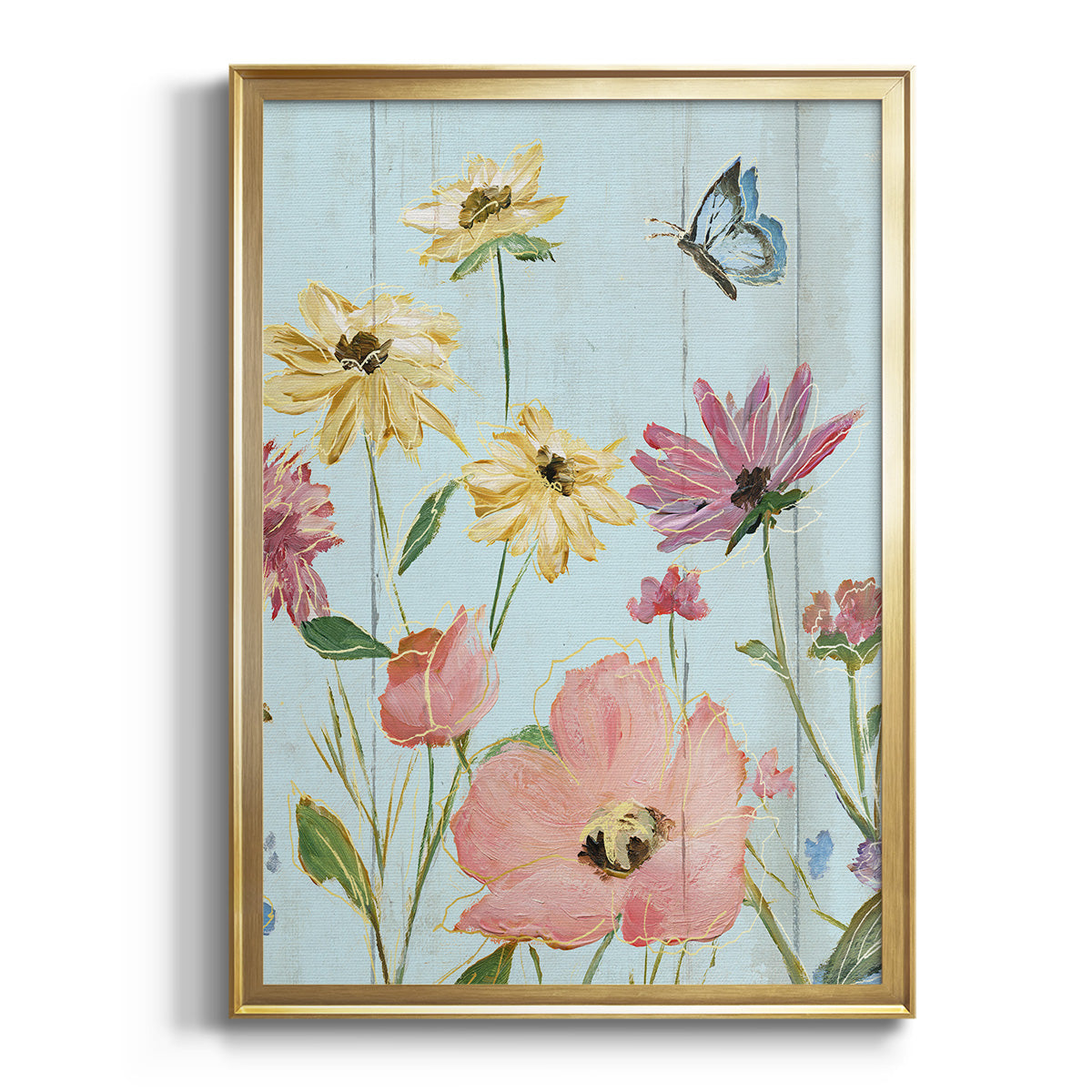 Wildflower Flutter II - Modern Framed Canvas Print