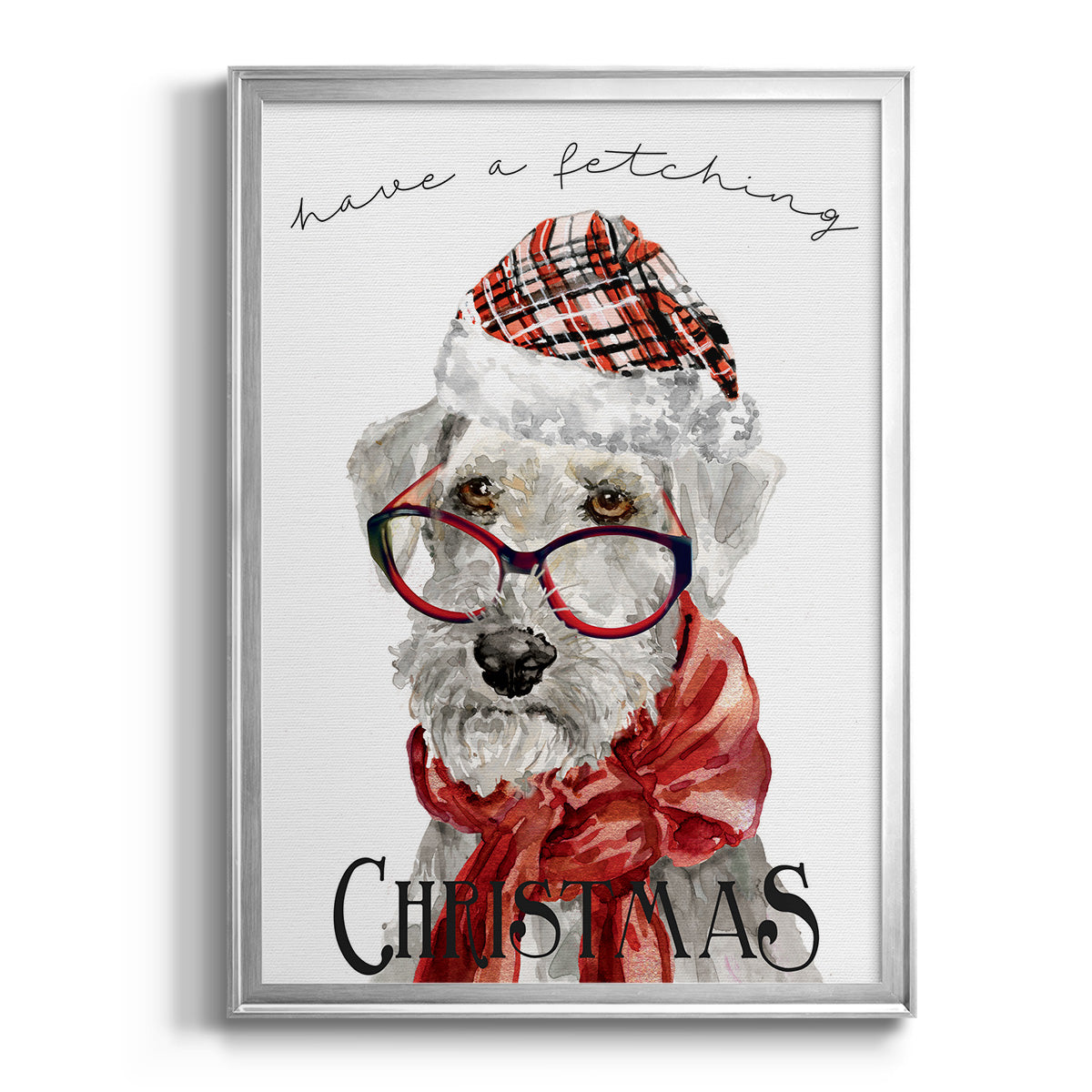 Have a Fetching Christmas - Modern Framed Canvas Print