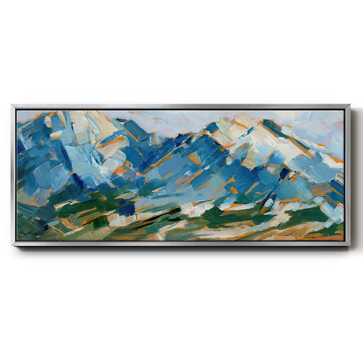 Blue Mountain Peaks I - Floater Framed Canvas Print